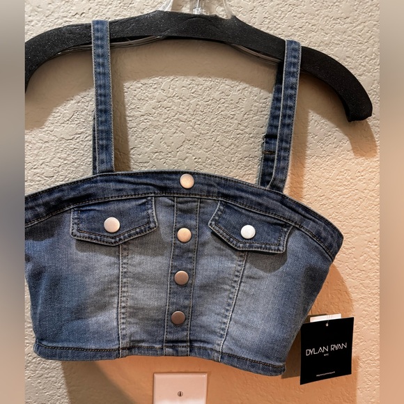 New denim crop shirt with tag size small by Dylan Ryan - Picture 1 of 3